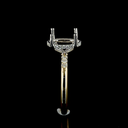 0.24 Cts 14k Yellow Gold - Platinum Oval Shape Hidden Halo Ring - Image 4