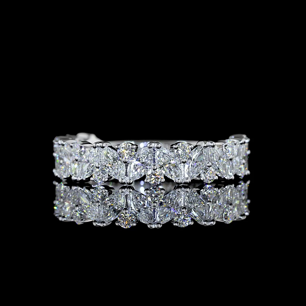 1.11 Cts 14k White Gold Mix Shape 3/4 Band Eternity Band - Video