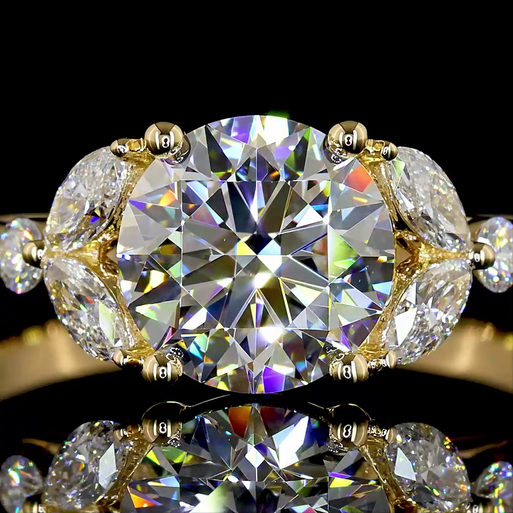 1.88 Cts 18k Yellow Gold Mix Shape Special Ring - Image 3