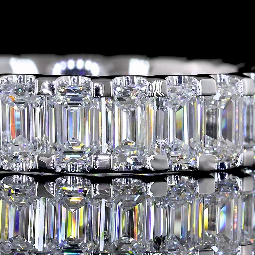 2.44 Cts 14k White Gold Emerald Shape Eternity Band Eternity Band - Image 3