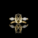 0.37 Cts 18k Yellow Gold Marquise Shape 3 Stones Ring - Video