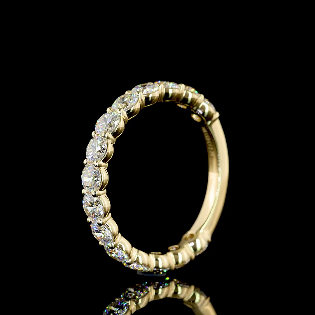 2.29 Cts 14k Yellow Gold Round Shape 3/4 Band Eternity Band - Image 4