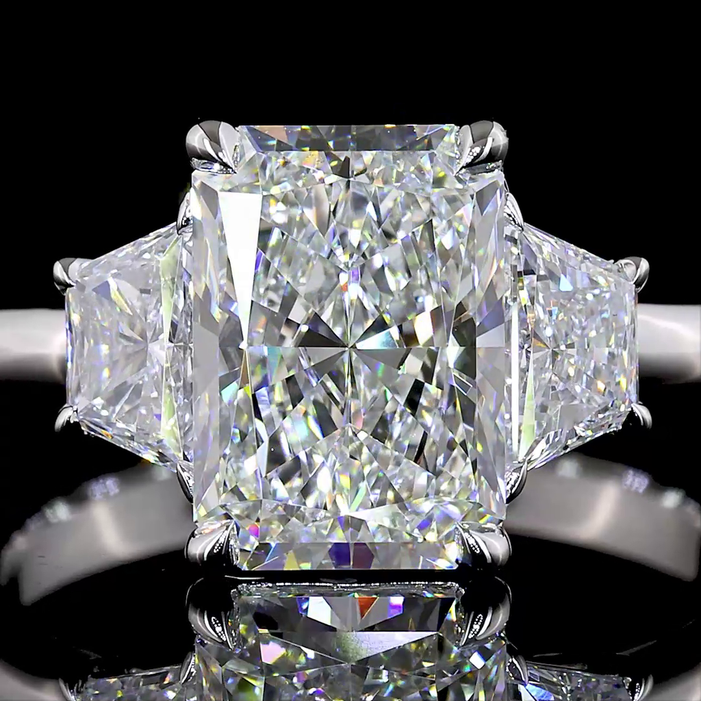 2.61 Cts 14k White Gold Mix Shape 3 Stones Ring - Image 3