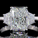 2.61 Cts 14k White Gold Mix Shape 3 Stones Ring - Image 3