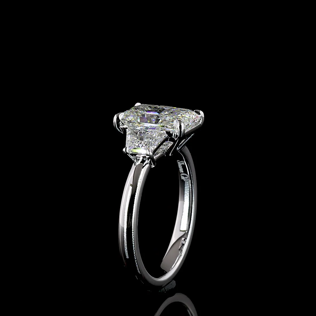 2.61 Cts 14k White Gold Mix Shape 3 Stones Ring - Image 4