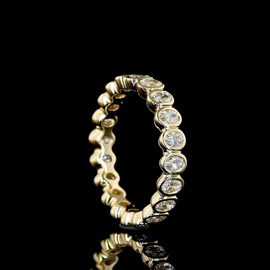 0.98 Cts 14k Yellow Gold Oval Shape Eternity Band Eternity Band - Image 2