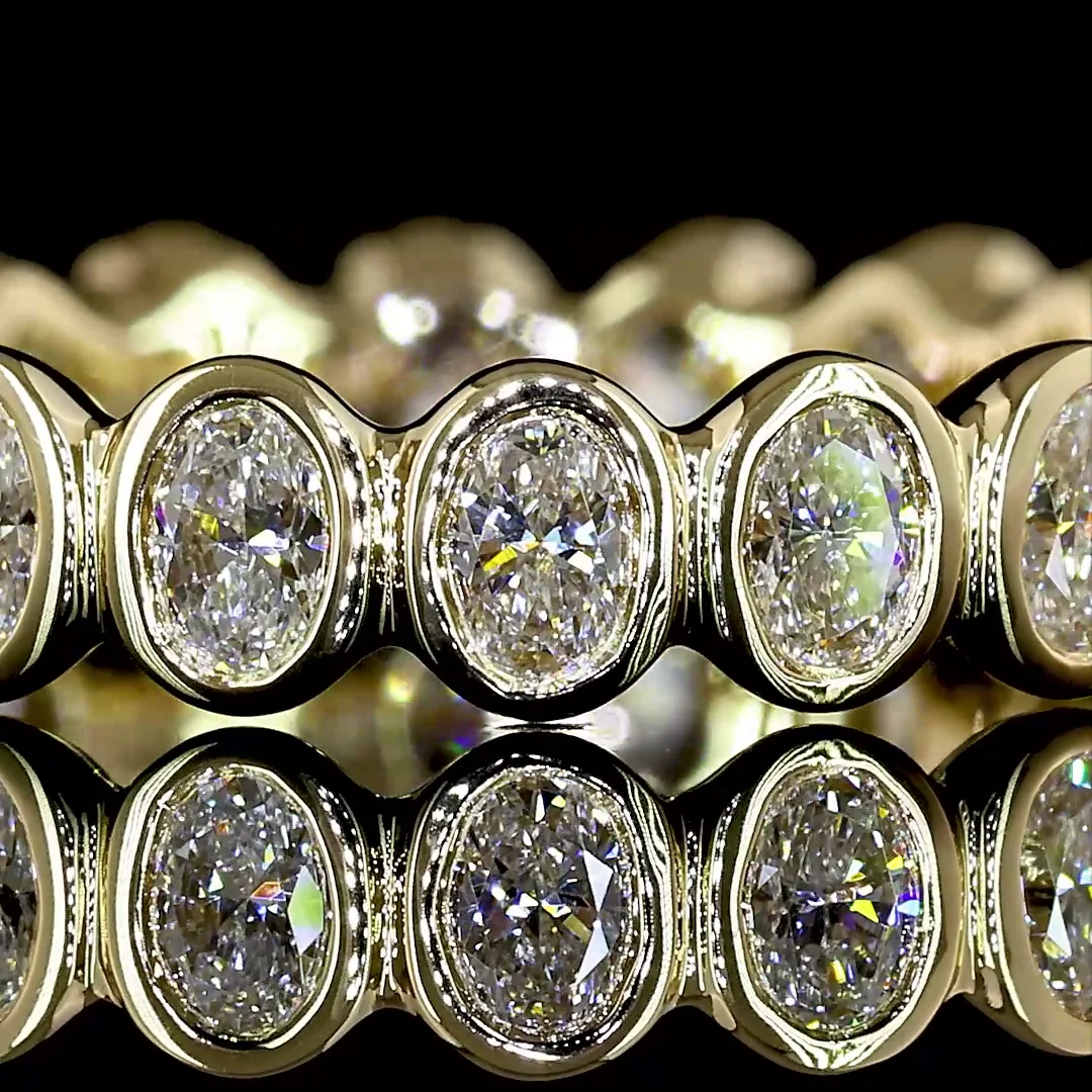 0.98 Cts 14k Yellow Gold Oval Shape Eternity Band Eternity Band - Image 3