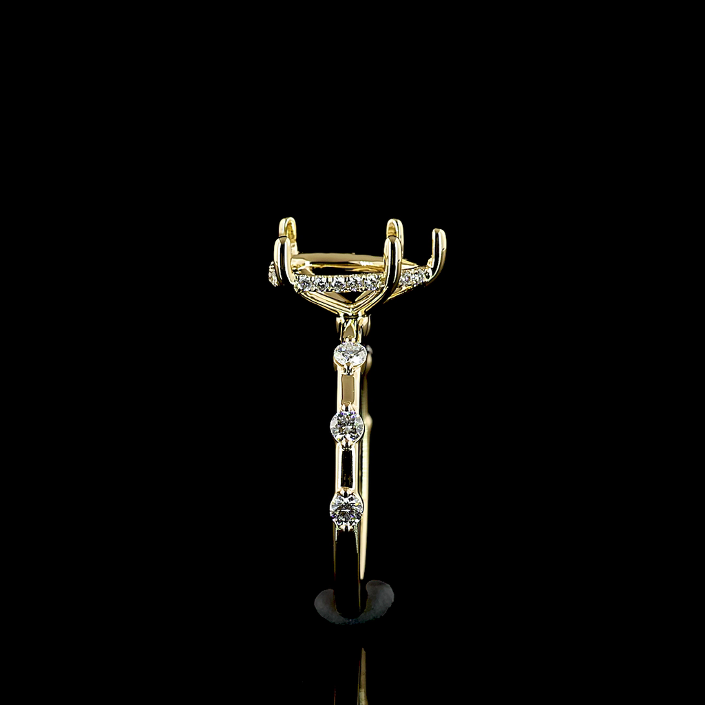 0.29 Cts 14k Yellow Gold Round Shape Hidden Halo Ring - Image 4