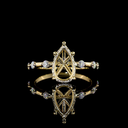 0.29 Cts 14k Yellow Gold Round Shape Hidden Halo Ring - Video