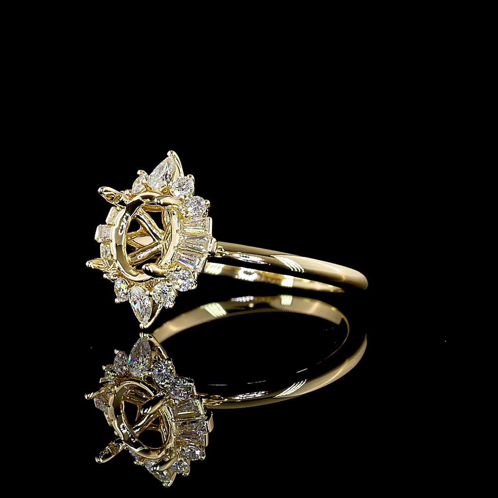 0.42 Cts 14k Yellow Gold Mix Shape Special Ring - Image 2