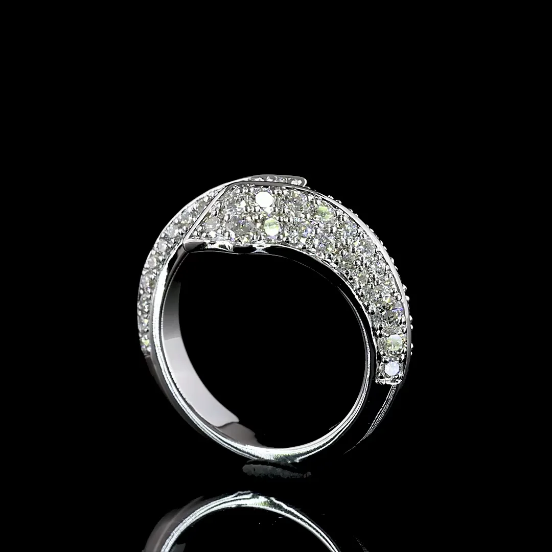 0.67 Cts 18k White Gold Round Shape Special Ring - Image 2