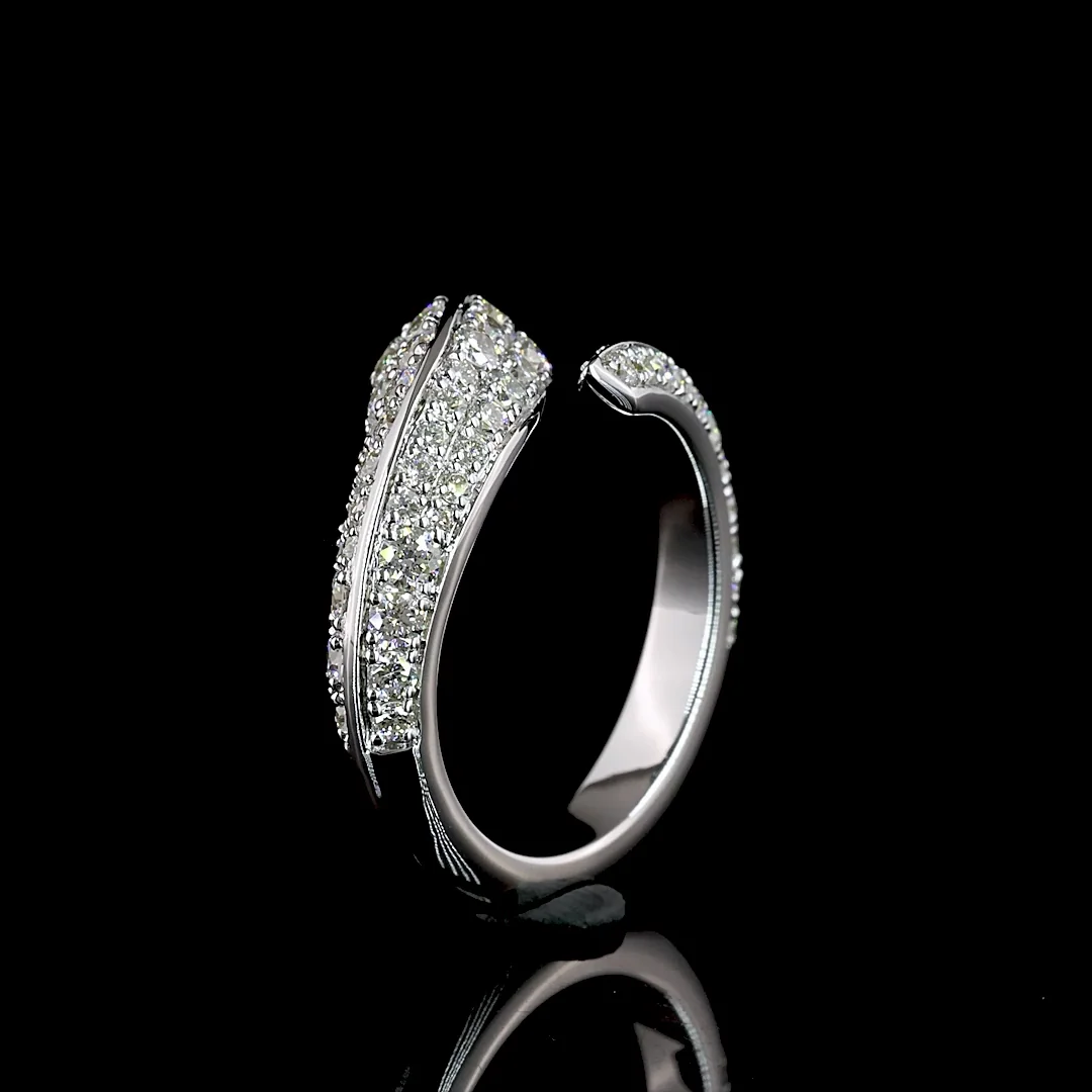 0.67 Cts 18k White Gold Round Shape Special Ring - Image 4