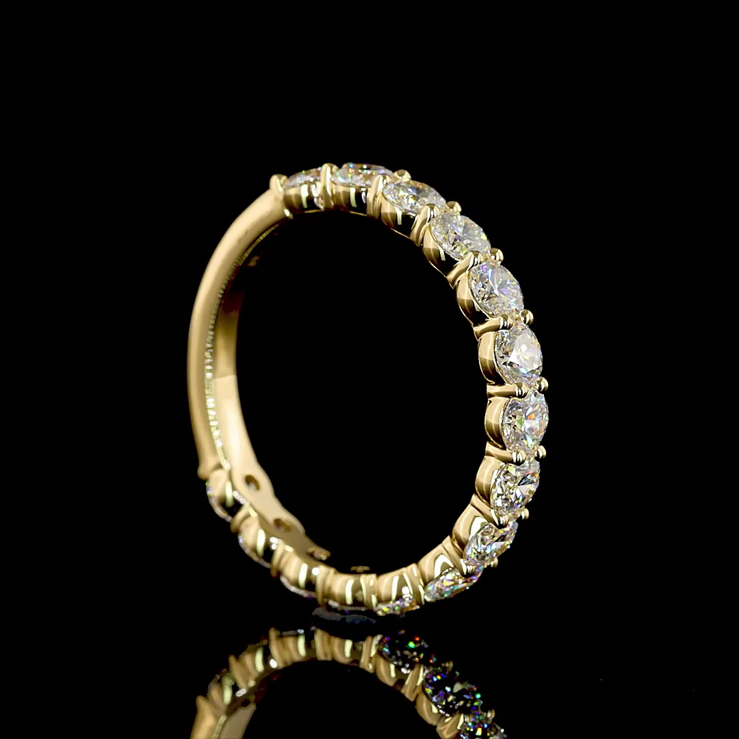 1.68 Cts 18k Yellow Gold Round Shape 3/4 Band Eternity Band - Image 2