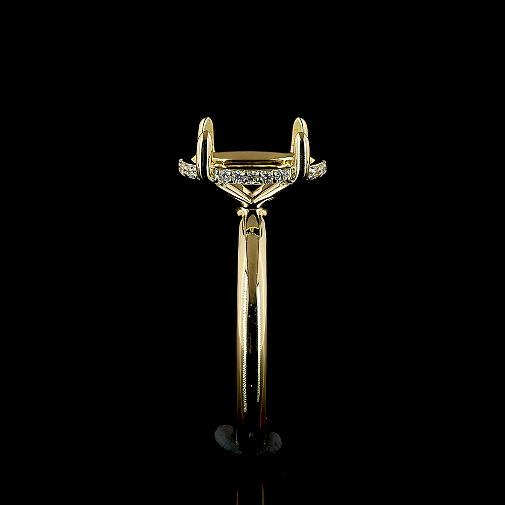 0.09 Cts 14k Yellow Gold Shape Hidden Halo Ring - Image 4