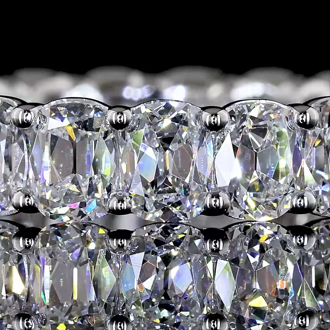 3.7 Cts 14k White Gold Antique Cushion Shape Eternity Band Eternity Band - Image 3