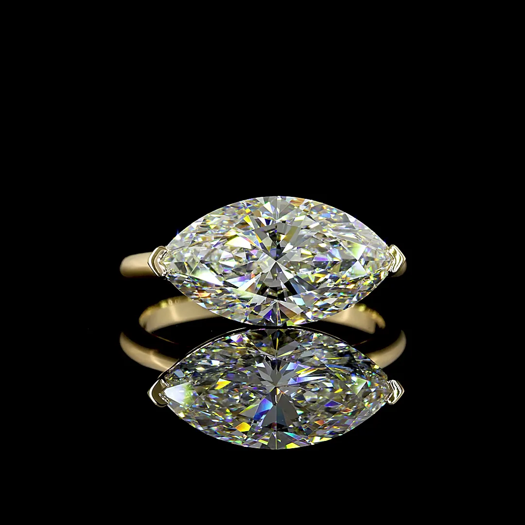 4.04 Cts 14k Yellow Gold Marquise Shape Solitaire Ring - Video