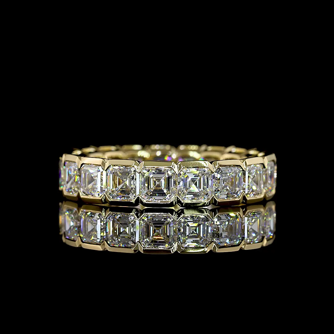 4.3 Cts 14k Yellow Gold Asscher Shape Eternity Band Eternity Band - Video