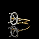 0.11 Cts 18k Yellow Gold - Platinum Shape Hidden Halo Ring - Image 2