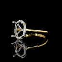 0.12 Cts 18k Yellow Gold - Platinum Shape Hidden Halo Ring - Image 2