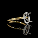 0.12 Cts 18k Yellow Gold - Platinum Shape Hidden Halo Ring - Image 3