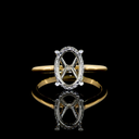 0.12 Cts 18k Yellow Gold - Platinum Shape Hidden Halo Ring - Video
