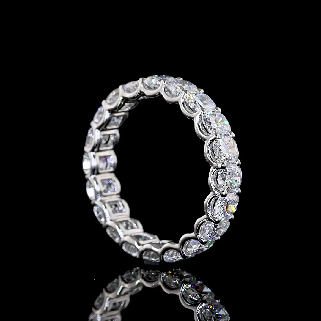 3.28 Cts Platinum Cushion Brilliant Shape Eternity Band Eternity Band - Image 2