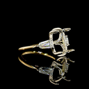 0.82 Cts 18k Two Tone Antique Cushion Shape 3 Stones Ring - Image 3