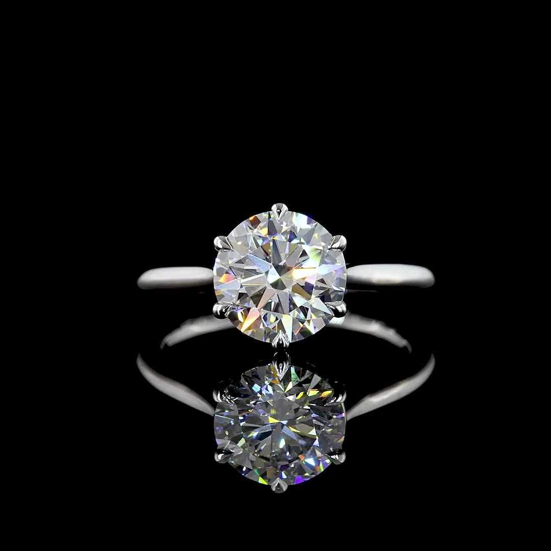 2.55 Cts Platinum Round Shape Solitaire Ring - Video