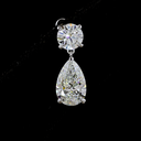 4.94 Cts 14k White Gold Pear Shape Hanging Earring - Image 3