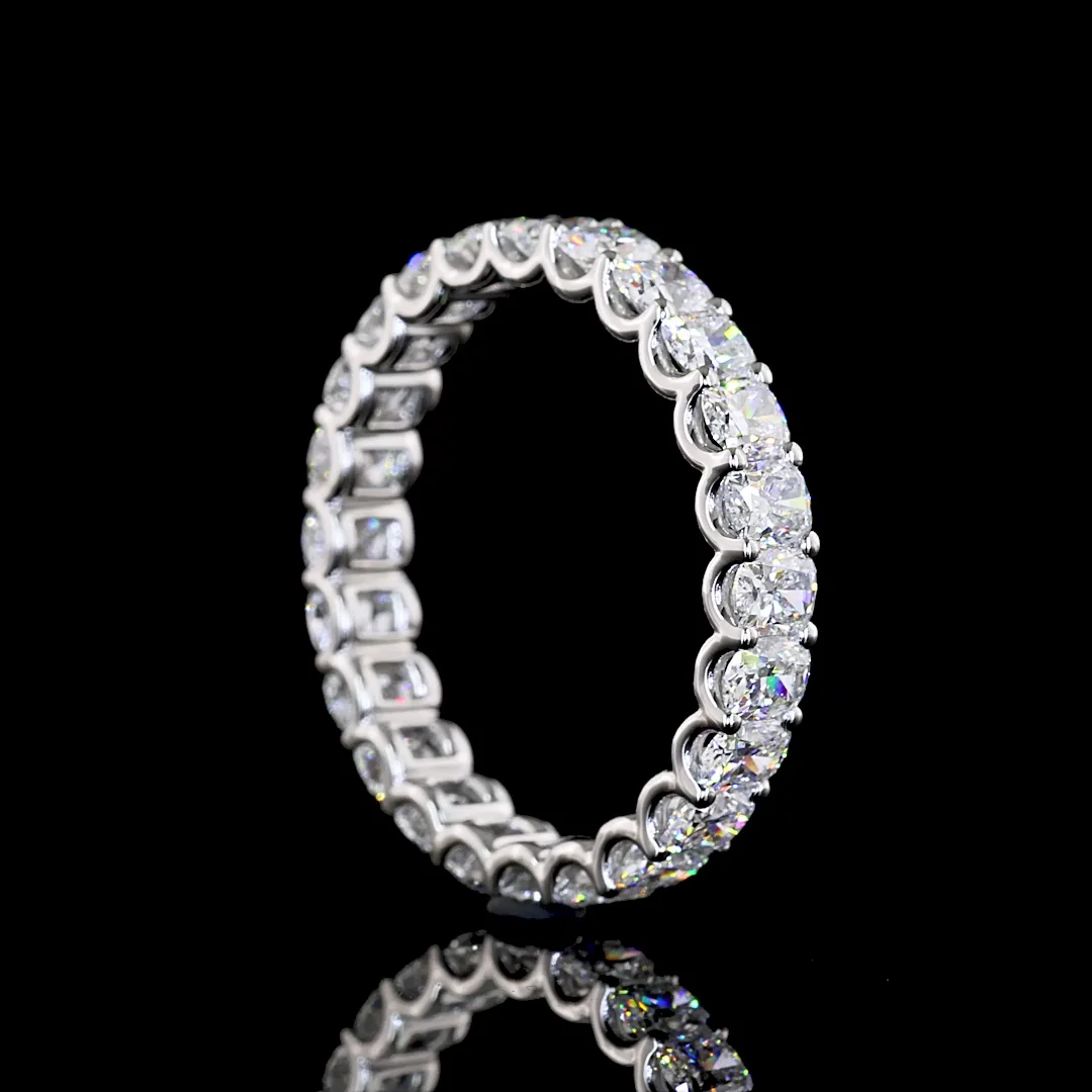 2.88 Cts Platinum Cushion Brilliant Shape Eternity Band Eternity Band - Image 2