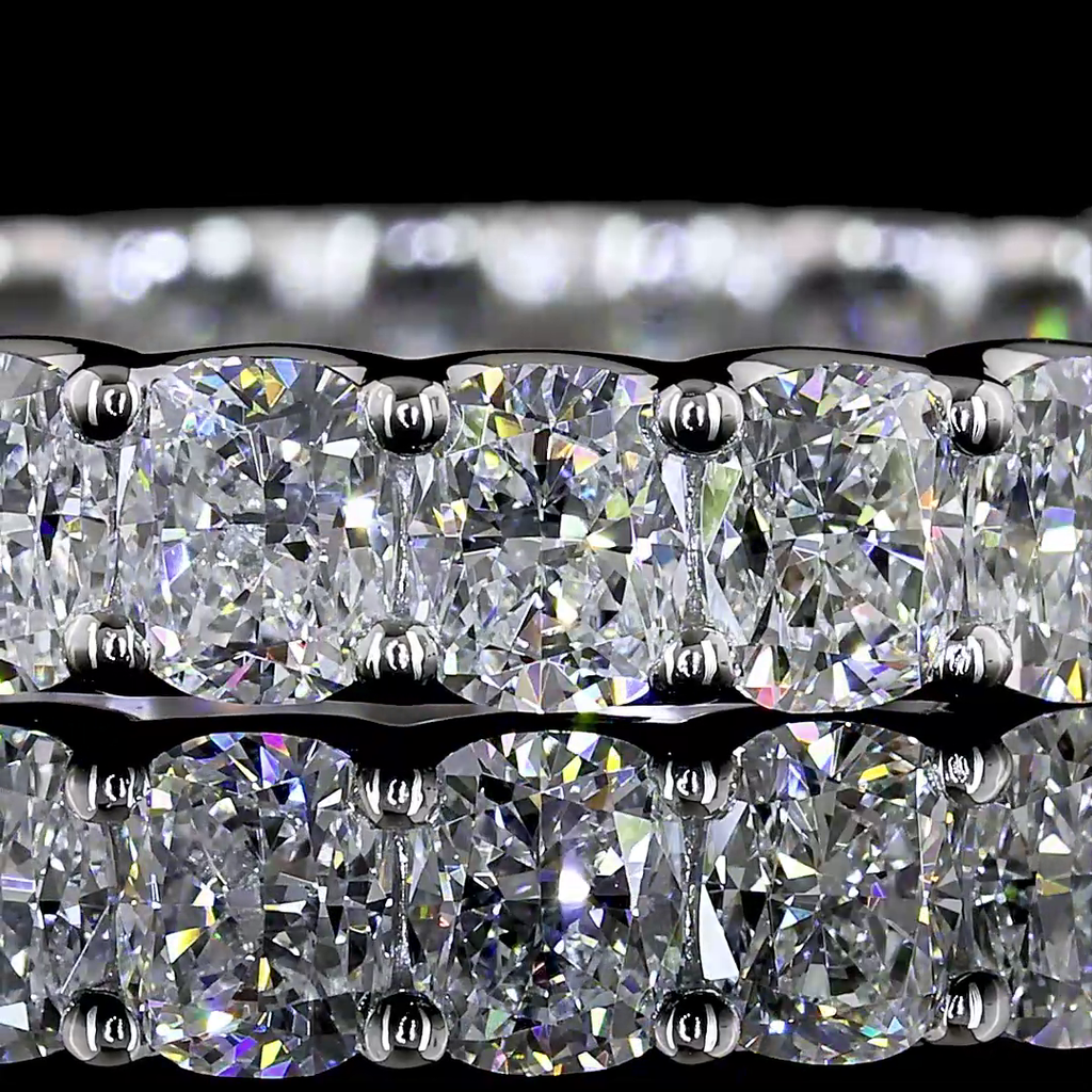 2.88 Cts Platinum Cushion Brilliant Shape Eternity Band Eternity Band - Image 3