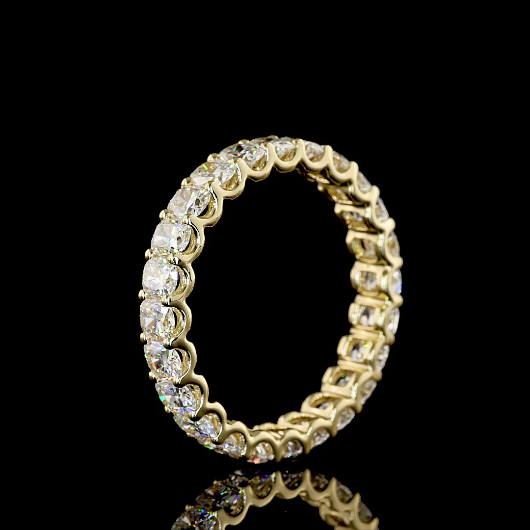 2.72 Cts 14k Yellow Gold Cushion Brilliant Shape Eternity Band Eternity Band - Image 4