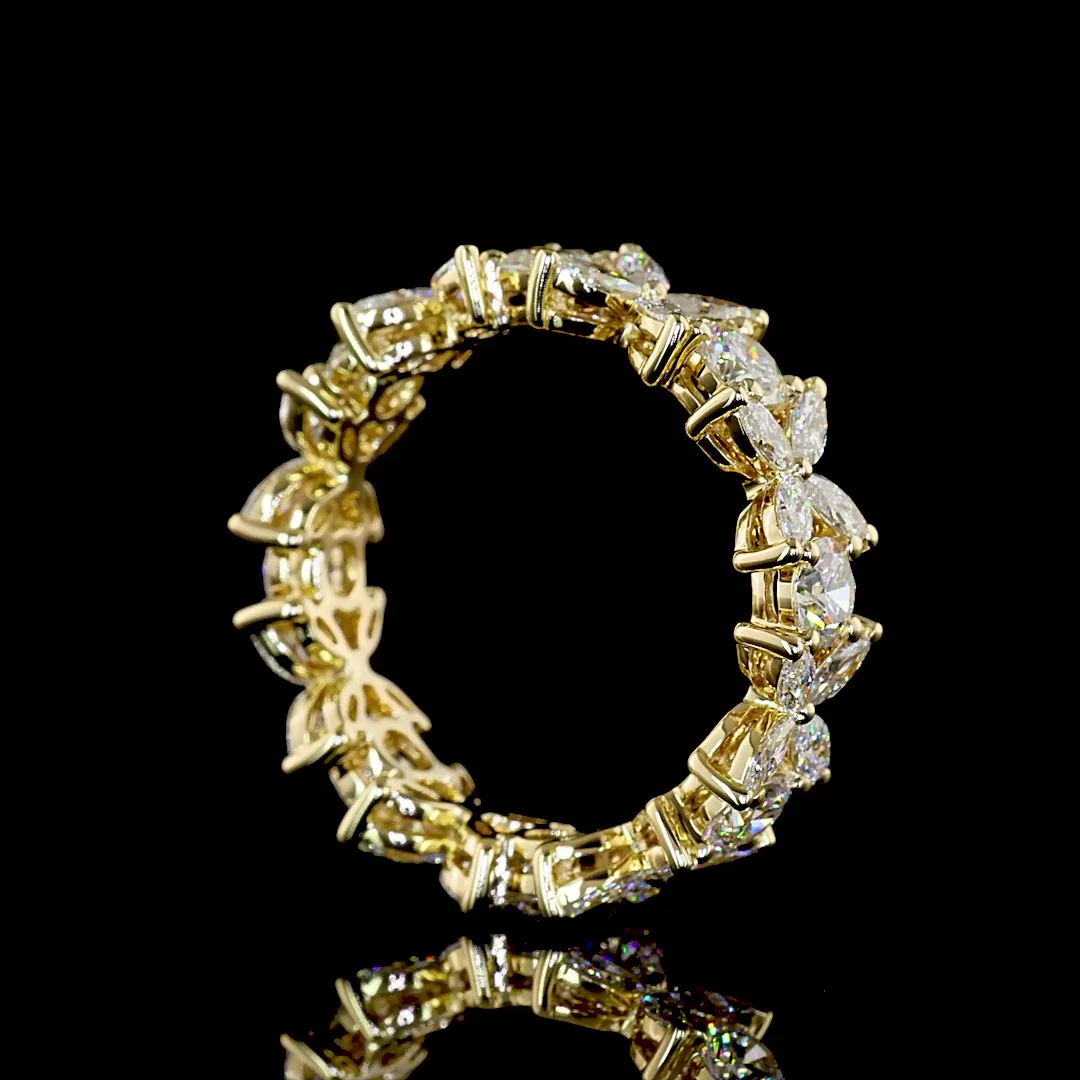 2.3 Cts 14k Yellow Gold Marquise Shape Eternity Band Eternity Band - Image 2