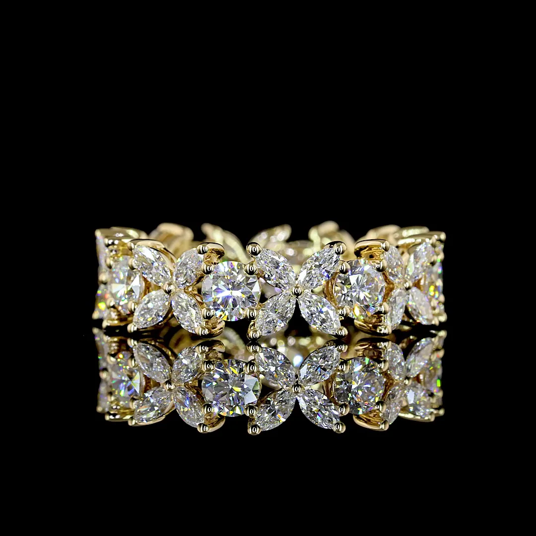 2.3 Cts 14k Yellow Gold Marquise Shape Eternity Band Eternity Band - Video