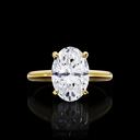 0.12 Cts 18k Yellow Gold Oval Shape Hidden Halo Ring - Video