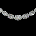12.12 Cts 14k White Gold Oval Shape Riviera Necklace - Image 3