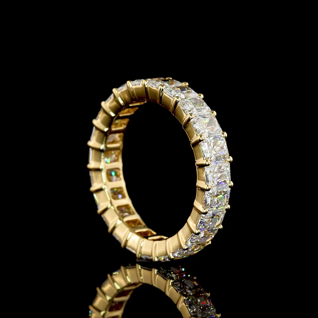 3.74 Cts 18k Yellow Gold Radiant Shape Eternity Band Eternity Band - Image 2