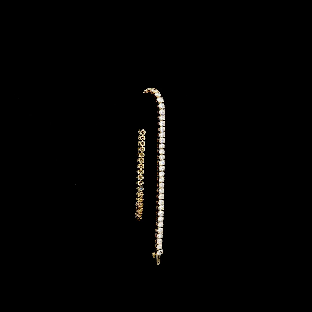 6.76 Cts 14k Yellow Gold Oval Shape Tennis Bracelet - Image 3