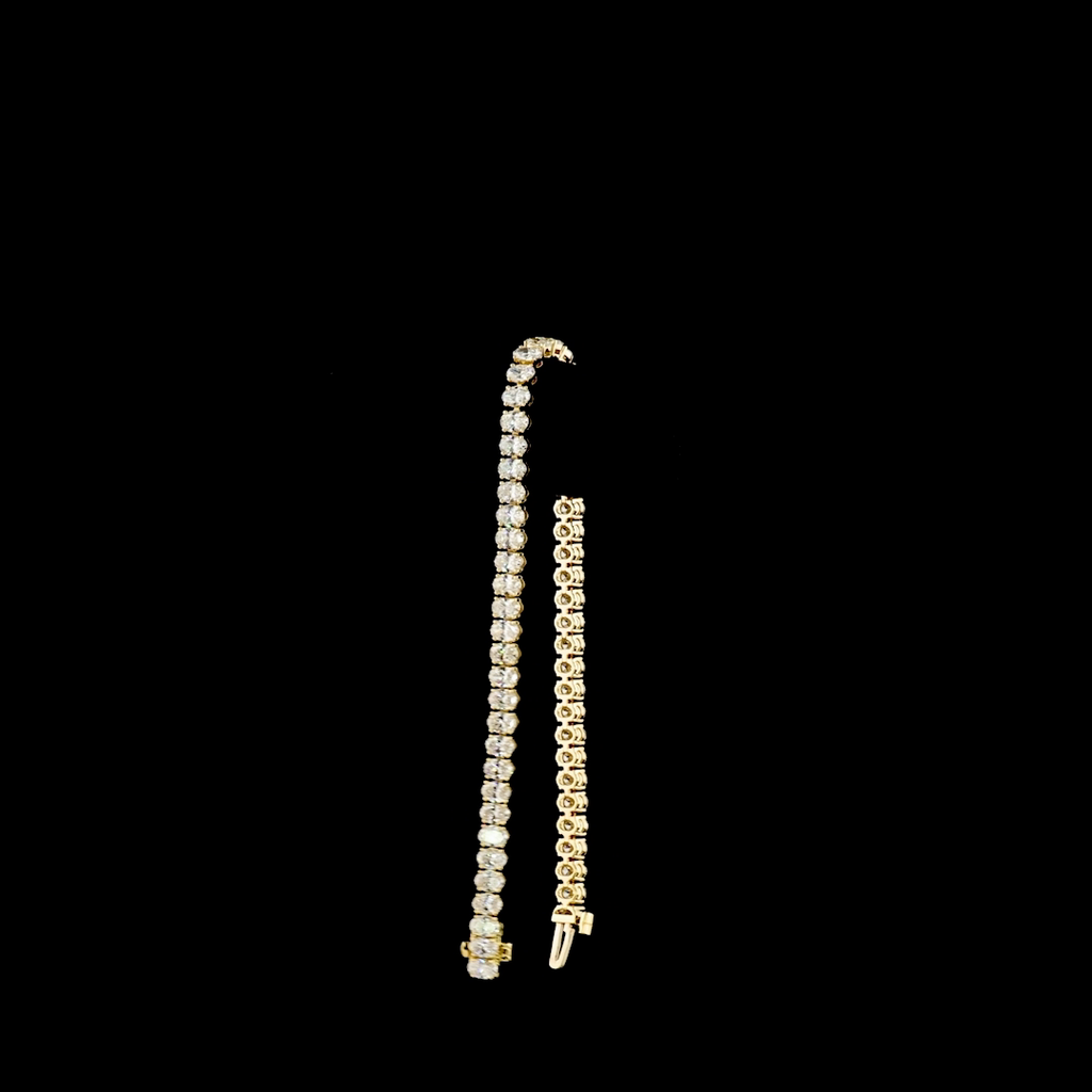 7.8 Cts 14k Yellow Gold Oval Shape Tennis Bracelet - Image 3