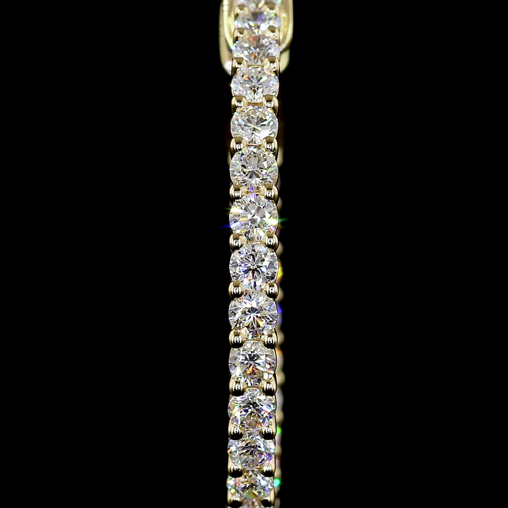 0.93 Cts 14k Yellow Gold Round Shape Hoops Earring - Image 2