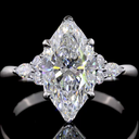 2.72 Cts 14k White Gold Marquise Shape Special Ring - Image 3
