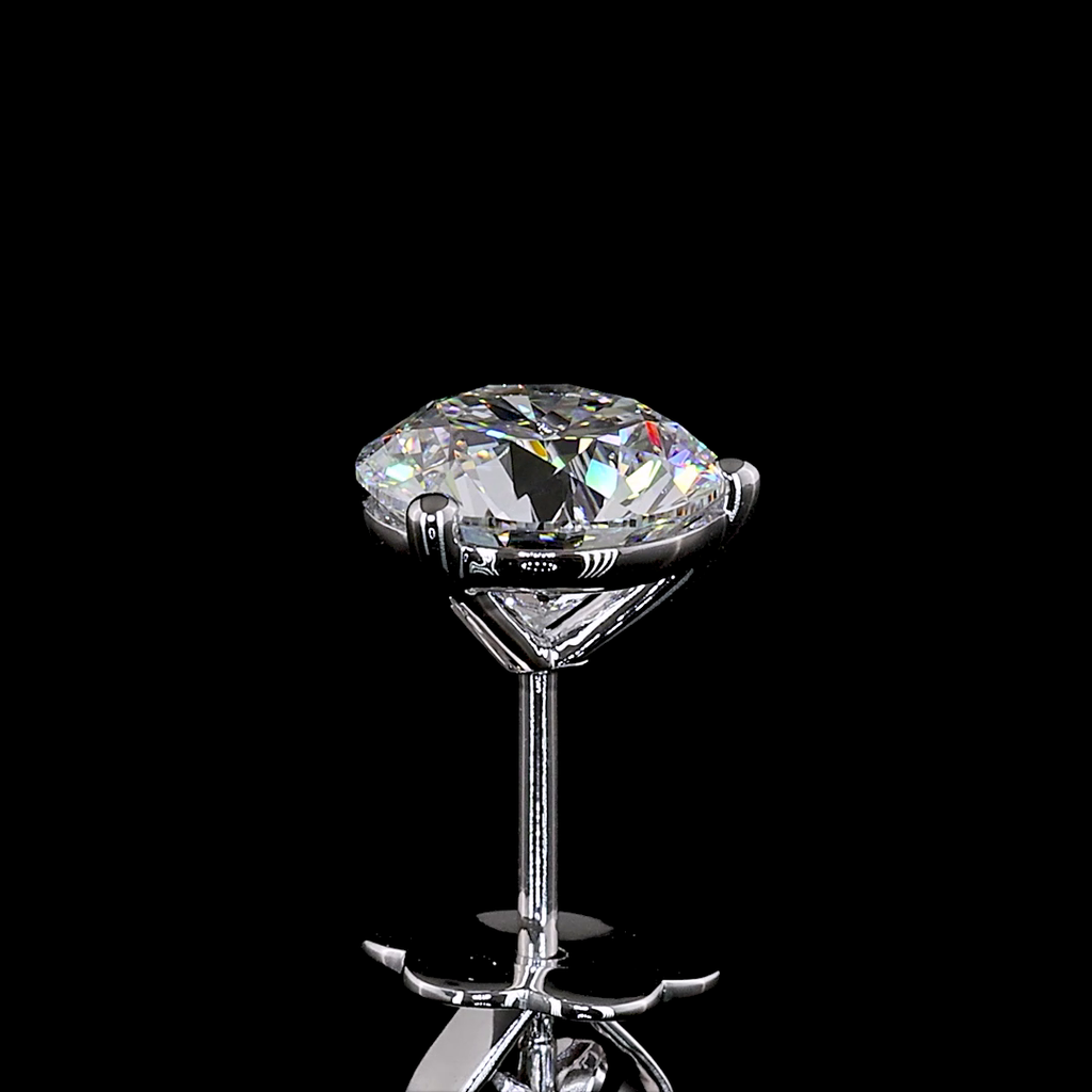 3.08 Cts 14k White Gold Round Shape Martini Earring - Image 4