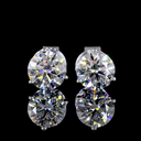 1.49 Cts 14k White Gold Round Shape Martini Earring - Image 3