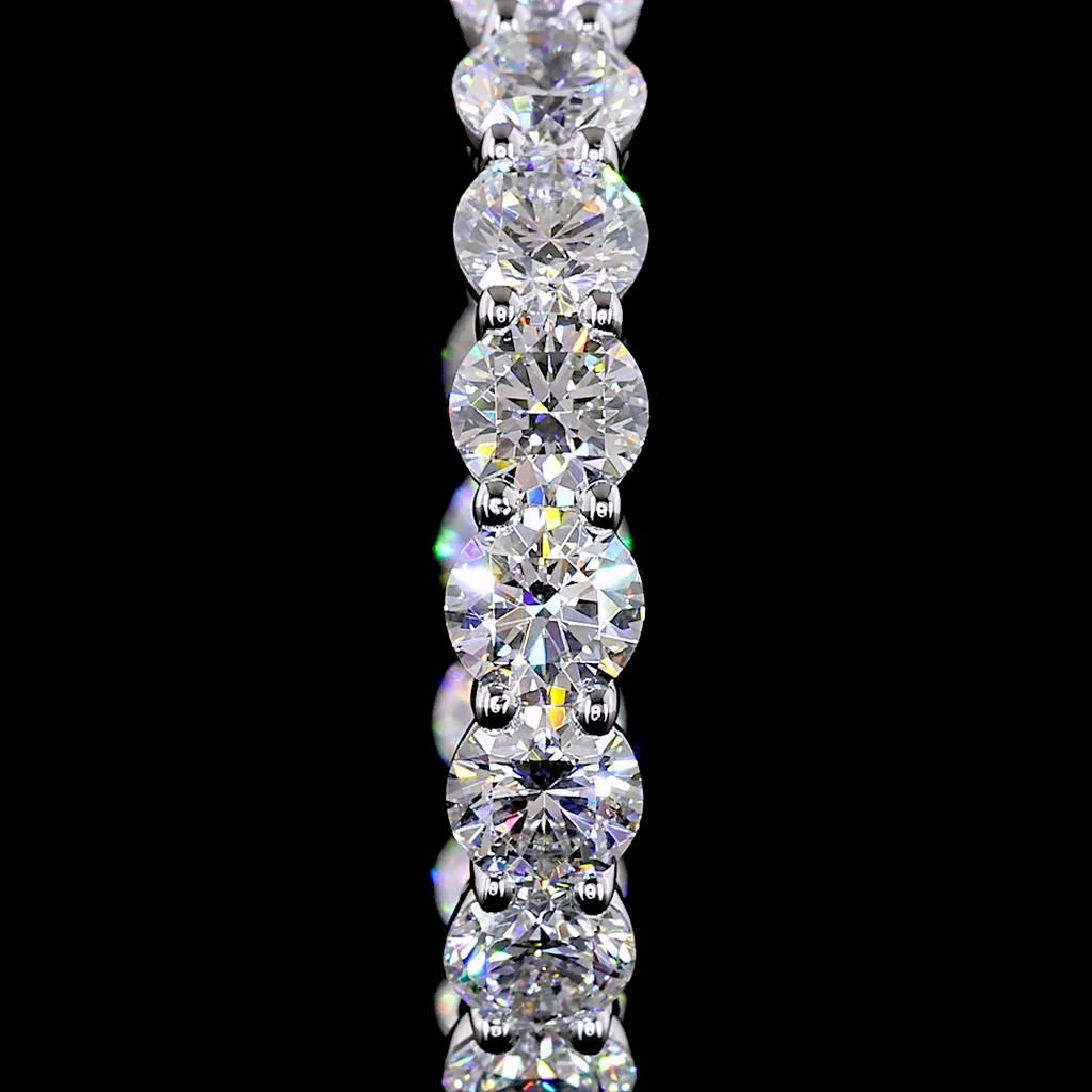 5.2 Cts 14k White Gold Round Shape Hoops Earring - Image 2