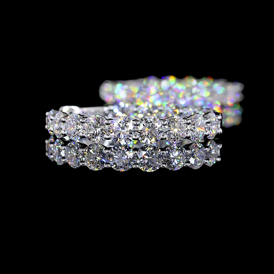 5.2 Cts 14k White Gold Round Shape Hoops Earring - Image 4