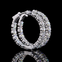 5.2 Cts 14k White Gold Round Shape Hoops Earring - Video