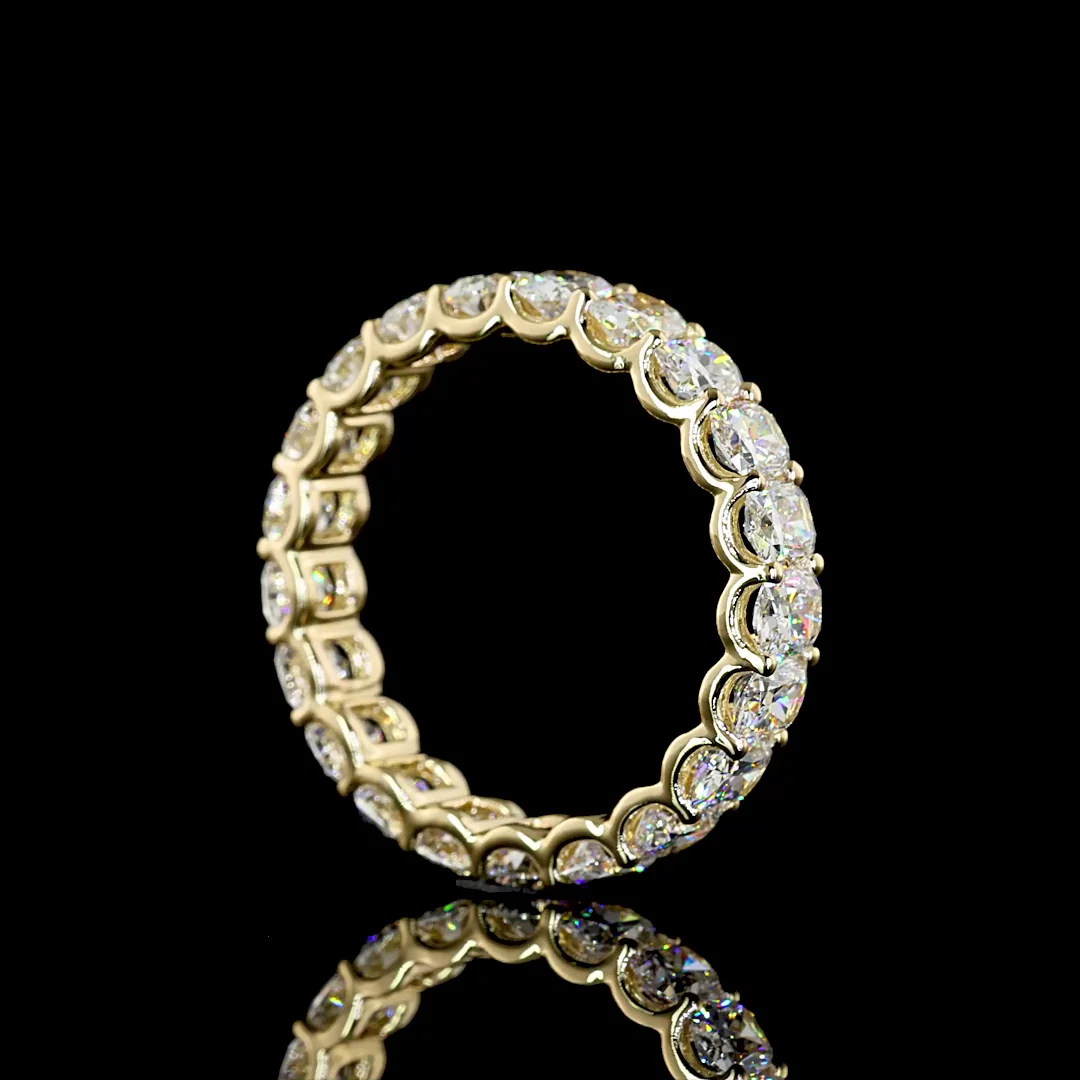 3.41 Cts 14k Yellow Gold Cushion Brilliant Shape Eternity Band Eternity Band - Image 2