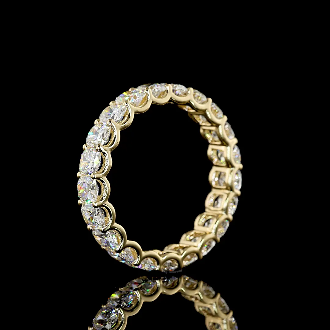 3.41 Cts 14k Yellow Gold Cushion Brilliant Shape Eternity Band Eternity Band - Image 4