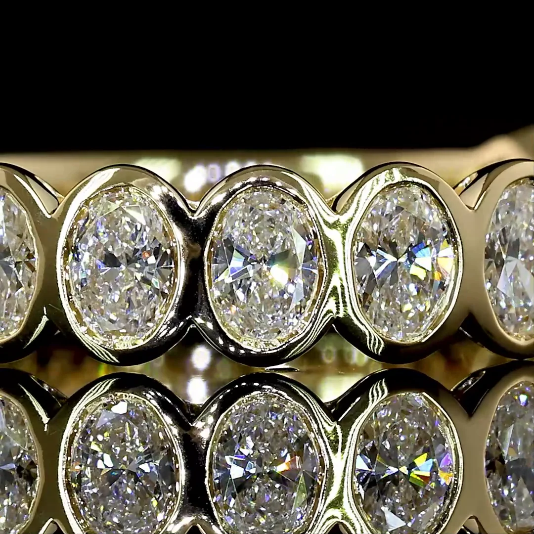 1.22 Cts 14k Yellow Gold Oval Shape 3/4 Band Eternity Band - Image 3