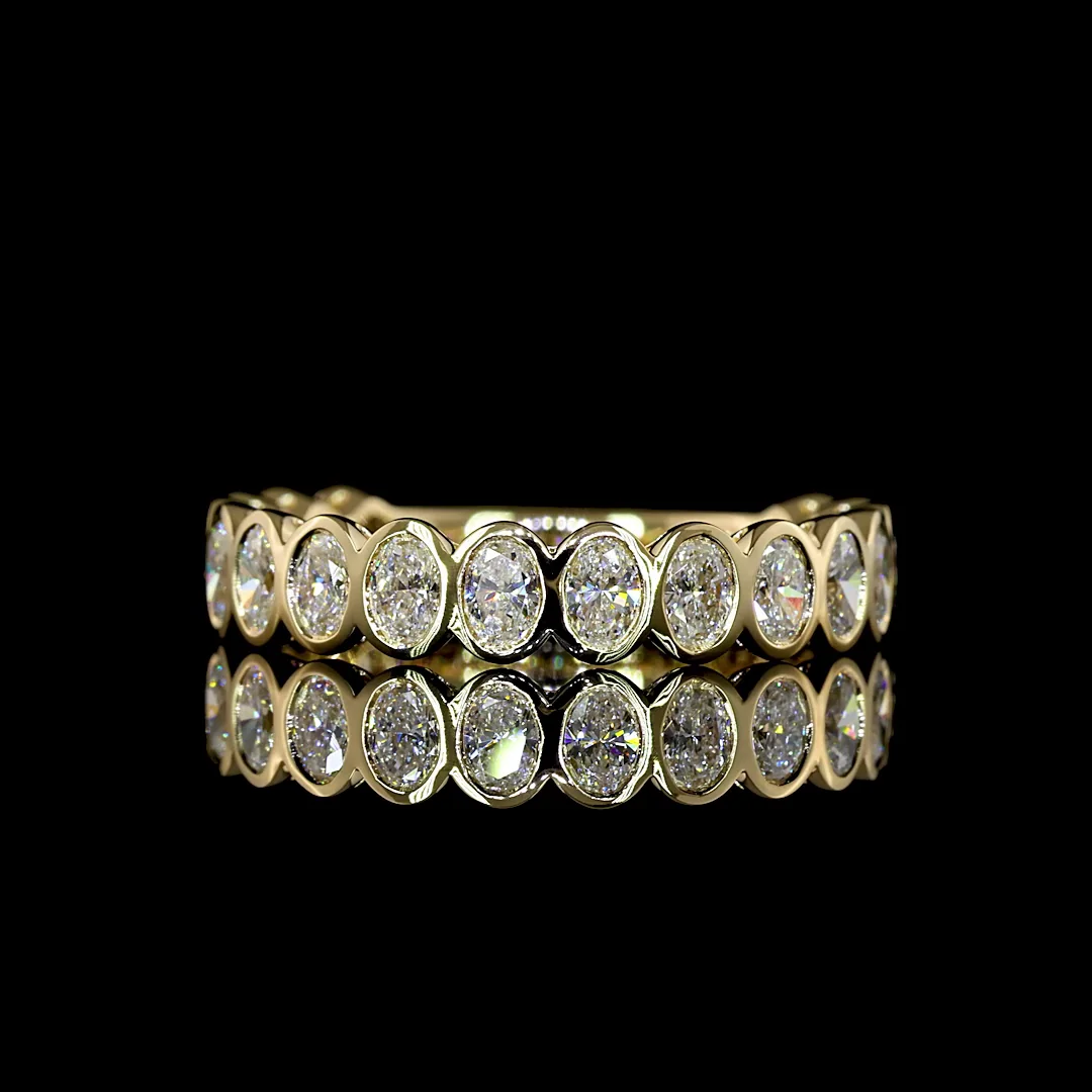 1.22 Cts 14k Yellow Gold Oval Shape 3/4 Band Eternity Band - Video